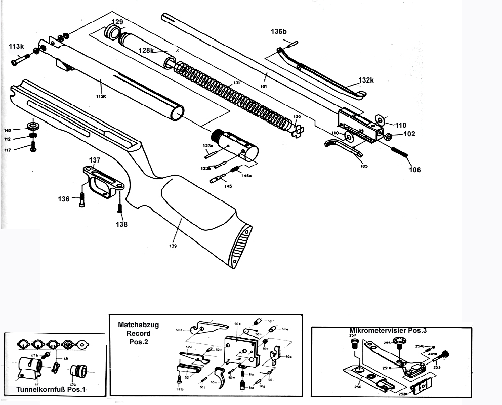 Luftgewehr Weihrauch HW 35 Bauplan und Ersatzteile