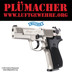Walther CP88 nickel CO2 Pistole im Kaliber 4,5 mm für Diabolo. Die CP88 vernickelte Ausführung hat ein 8 Schuss Trommelmagazin.