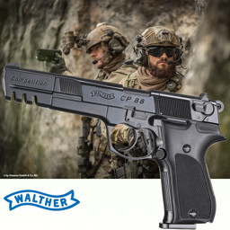 Walther CP88 Competition CO2 Pistole black Walther CP88 Competition CO2 Pistole mit einem 8 Schuss Trommelmagazin