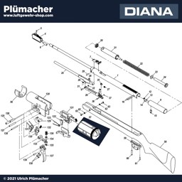 Abschlusshülse Diana Luftgewehre 460 Magnum, 48-52-54-460 Magnum, 470TH, 430 Stutzen