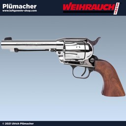 Weihrauch Western Single Action Revolver verchromt im Kaliber 9 mm R