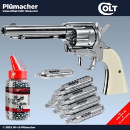 Colt Single Action Army 45 Nickel CO2 Revolver - der SAA 45 Peacemaker Nickel mit CO2 Antrieb für Stahlrundkugeln