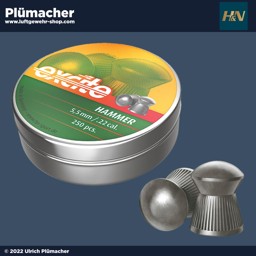 H&N Hammer 5,5 mm Rundkopf Diabolos für Luftgewehre und Luftpistolen H&N Hammer 5,5 mm Rundkopf Diabolos für Luftgewehre und Luftpistolen im cal. 22