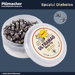 Ultramag Jagddiabolos 4,5 mm - Skenco Diabolos Skenco Ultramag Metal Tip 4,5 mm - Jagddiabolo als Hohlspitzgeschoss mit eingesetzter Metallspitze