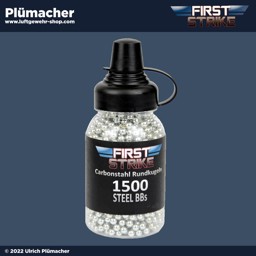 First Strike Stahlrundkugeln 4,5 mm für Luftgewehre First Strike Stahlrundkugeln 4,5 mm für Luftgewehre, CO2 Waffen und Luftpistolen