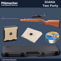 Diana Two Forty Luftgewehr Set mit Zielfernrohr, Gewehrkoffer, Kugelfang und Munition Luftgewehr Set Diana Two Forty  - der Nachfolger des Diana 240 Classic im Set