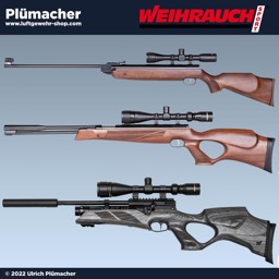 Weihrauch Luftgewehre und Pressluftgewehre Weihrauch Luftgewehre und Pressluftgewehre mit Knicklauf, Unterspannhebel und Pressluft