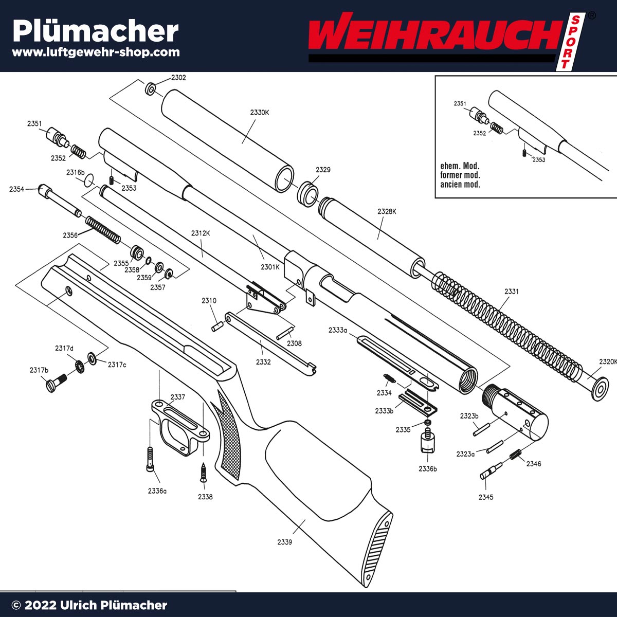 Weihrauch HW 97 K Ersatzteile und Explosionszeichnung für das Luftgewehr