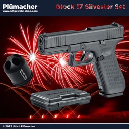 Glock 17 Gen5 Schreckschusspistole Silvester Set Glock 17 Gen5 Schreckschusspistole Silvester Set - Die Glock 17 mit einem Multi Shooter