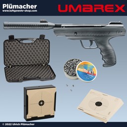 UX Trevox Luftpistolen Set mit Schalldämpfer UX Trevox Luftpistolen Set mit Schalldämpfer, Kugelfang, Munition und Pistolenkoffer