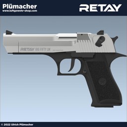 Retay Big Fifty LX chrom Schreckschusspistole cal. 9 mm PAK Retay Big Fifty LX chrom Schreckschusspistole cal. 9 mm PAK inkl. Feuerwerkadapter