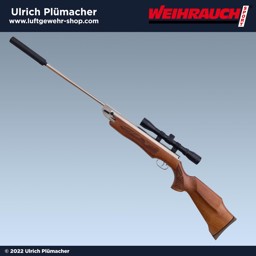Weihrauch HW 35 SD Silverwood Luftgewehr vernickelt  Weihrauch HW 35 SD Silverwood Luftgewehr vernickelt mit Schalldämpfer und Zielfernrohr