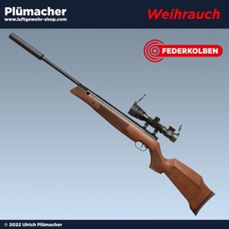 Weihrauch HW 80 SL K mit Schalldämpfer und Zielfernrohr 2-6x32 Weihrauch HW 80 SL K mit Schalldämpfer und Zielfernrohr 2-6x32 - ein Luftgewehr mit viel Power