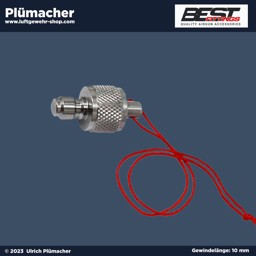 Kombinierte Staubschutzkappe und Prüfstecker für den Restdruck im Zylinder. Passend für BEST Fittings QC02-Steckverbinder