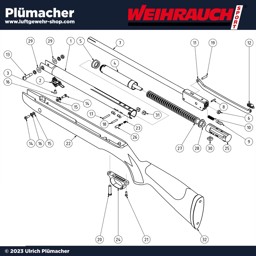 Ersatzteile Weihrauch HW 85 Luftgewehr Weihrauch HW 85 Luftgewehr Ersatzteile - Explosionszeichnung und Bauteile für das Luftgewehr HW 85