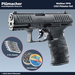 Walther PPQ CO2 Pistolen Set Walther PPQ CO2 Pistolen Set mit 12g CO2-Kapseln und 500 Diabolos