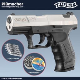 Walther CP99 bicolor CO2 Pistolen Set Sonderangebot Walther CP99 bicolor CO2 Pistolen Set Sonderangebot für Action Fans
