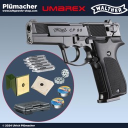 Walther CP88 CO2 Pistolen Set Walther CP88 CO2 Pistolen Set - 3,5" schwarz