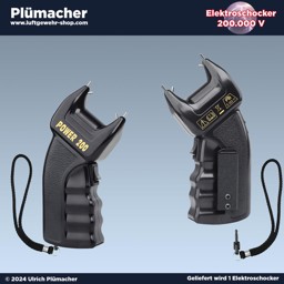 Elektroschocker Power 200 - mit Sicherungsschlaufe und 200.000 V Elektroschocker Power 200 - handlicher Elektroschocker mit Sicherung gegen Entreißen