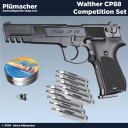 Walther CP88 Competition CO2 Pistole im Kaliber 4,5 mm Diabolo Walther CP88 Competition CO2 Pistolen Set schwarz