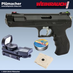 Weihrauch HW 40 PCA mit Leuchtpunkt Visier Weihrauch HW 40 PCA Luftpistolen Set mit Red Dot
