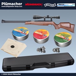 Weihrauch HW 77 Luftgewehr Set 5,5 mm mit Zielfernrohr, Gewehrkoffer und Munition Weihrauch HW 77 Luftgewehr Set 5,5 mm mit Zielfernrohr, Gewehrkoffer und Munition