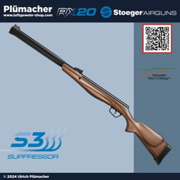 Stoeger RX20 S3 Suppressor Luftgewehr Kaliber 4,5 Stoeger RX20 S3 Suppressor Luftgewehr Kaliber 4,5 mm Diabolo mit Holzschaft