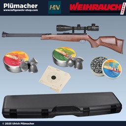 Weihrauch HW 77 Unterhebelspanner Luftgewehr im Set Weihrauch HW 77 Luftgewehrset 4,5 mm mit Gewehrkoffer, Zielfernrohr und Munition