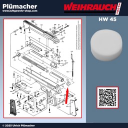 Kolbendichtung für Weihrauch HW 45 & HW 25 – Original Ersatzteil für Kolben Kolbendichtung Kolbenmanschette für Weihrauch HW 45 alle Varianten und HW 25 Luftgewehr – Original Ersatzteil für Kolben