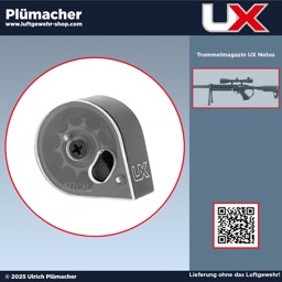 UX Notos Magazin 4,5 mm – 9-Schuss Trommelmagazin für PCP-Repetiergewehr Trommelmagazin 9 Schuss für UX Notos PCP-Luftgewehr im Kaliber 4,5 mm (.177) Diabolo – Ersatz- und Reservemagazin