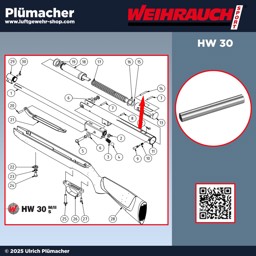 Vorderer Haltestift Abzug Weihrauch HW 30 Luftgewehr Weihrauch HW 30 Haltestift für den Abzug vorne - vorderer Haltebolzen