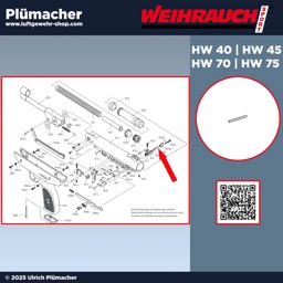 Raststift für das Visier der Weihrauch Luftpistolen HW 40 | HW 45 | HW 70 | HW 75 Raststift Visier Weihrauch Luftpistolen HW 40 - HW 45 - HW 70 - HW 75