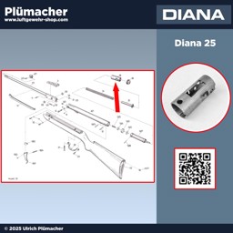 Schloßstück für Diana 25 Luftgewehr – Ersatzteil Abzug & Kolbenfeder Original Schloßstück aus Metall für das Diana 25 Luftgewehr (nicht 25D). Ersatzteil für Abzug und Kolbenfeder, Explosionszeichnung Pos. 16 – ideal für Reparatur und Instandsetzung.