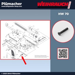 Schraube für Sicherungsschieber Weihrauch HW 70 – Pos. 808d Schraube (Pos. 808d) für den Sicherungsschieber (Pos. 808c) der Weihrauch HW 70 – Original Ersatzteil, Preis pro Stück, passend für Reparatur und Wartung.
