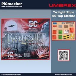 Feuerwerk für Schreckschusspistolen - Twilight Zone 60 Schuss Top Effekte Feuerwerk Sortiment Twilight Zone für Schreckschusswaffen - 60 teiliges Sortiment