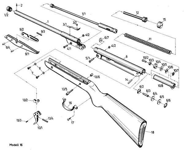 Luftgewehr Diana 16 Ersatzteile