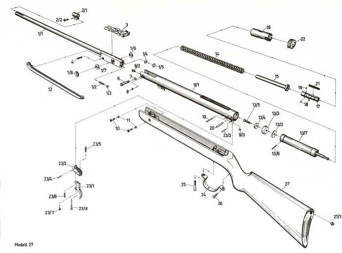 Luftgewehr Diana 27 Ersatzteile