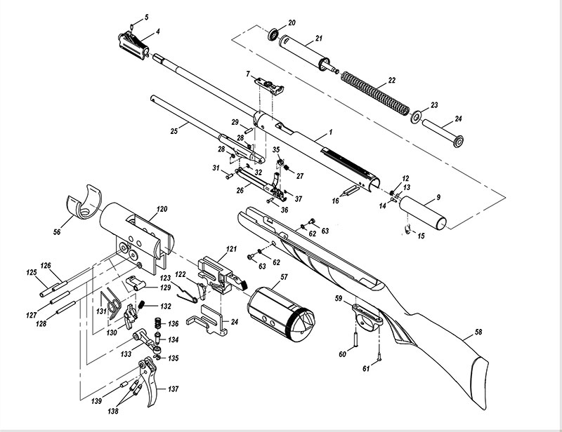 Diana 430 Luftgewehr Ersatzteile und Bauplan