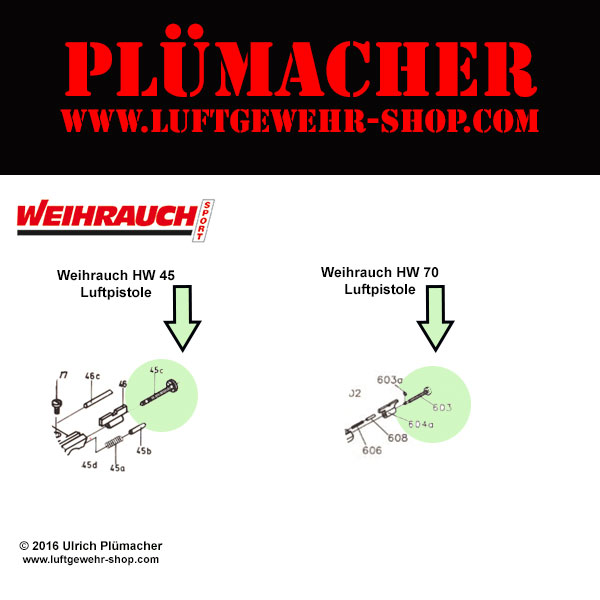 Bild von Luftpistole Weihrauch HW 45 und HW 70 Seitenstellschraube fürs Visier