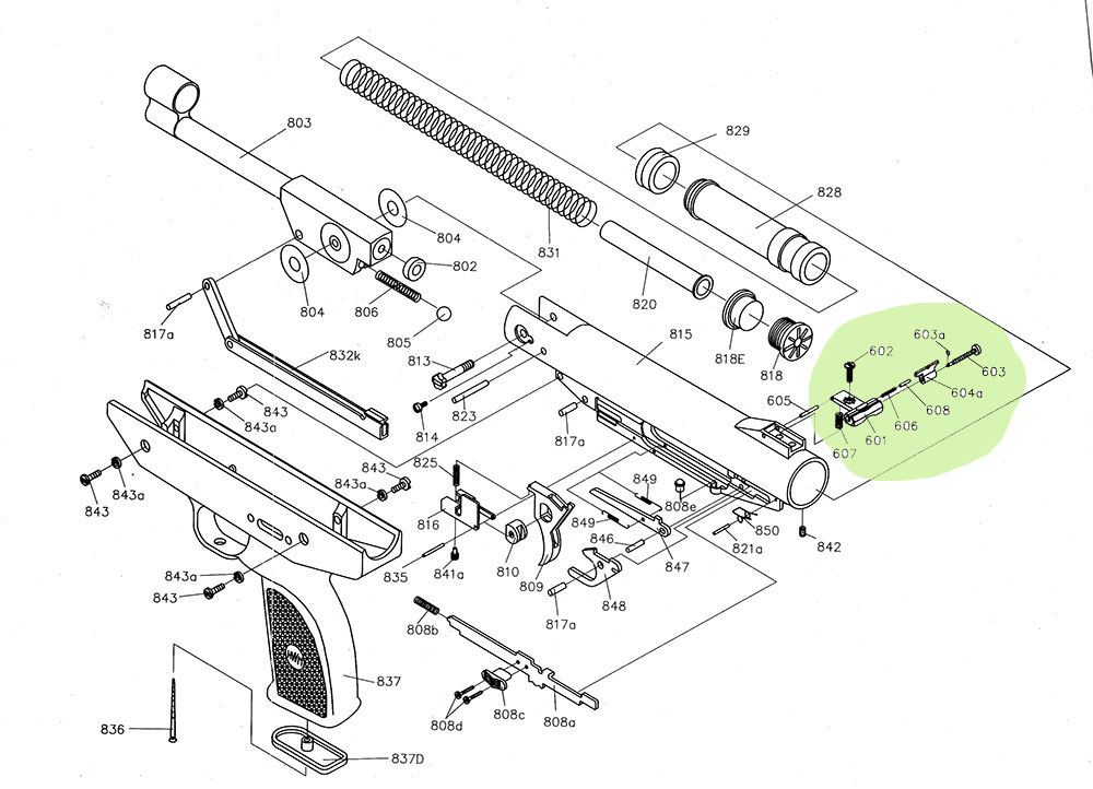 Visier Weihrauch HW 70 - die Kimme für die Luftpistole von Weihrauch Sport