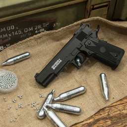 Bild von Swiss Arms P1911 Match  4,5 mm BB CO2 Pistolen Set