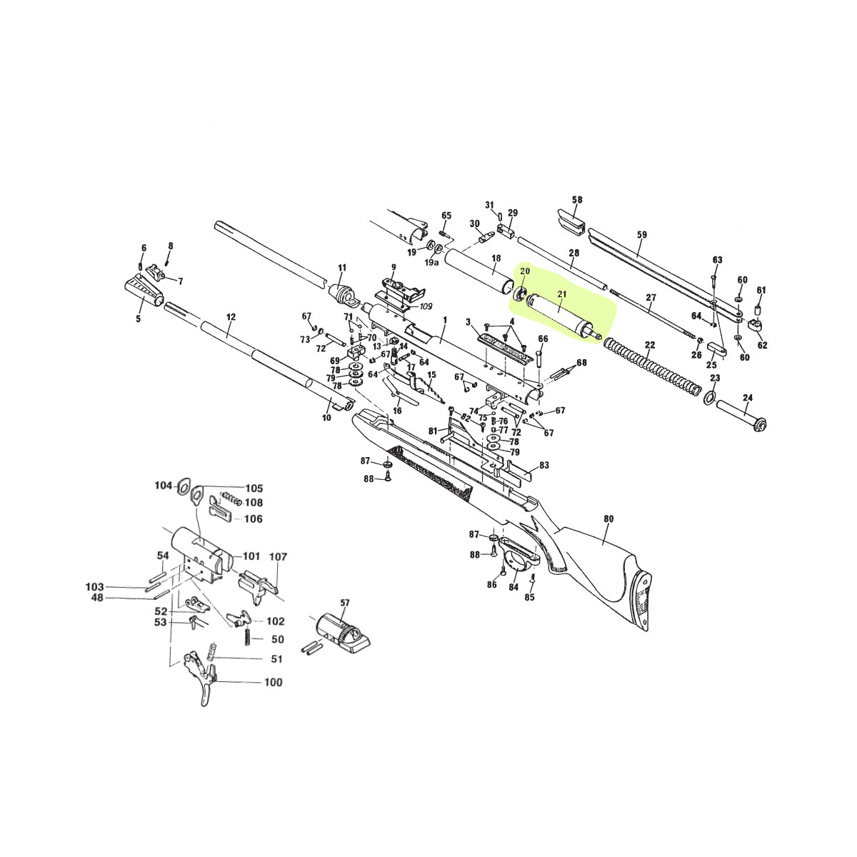 Bild von Kolben Diana 54 Airking T05 mit Kolbenmanschette