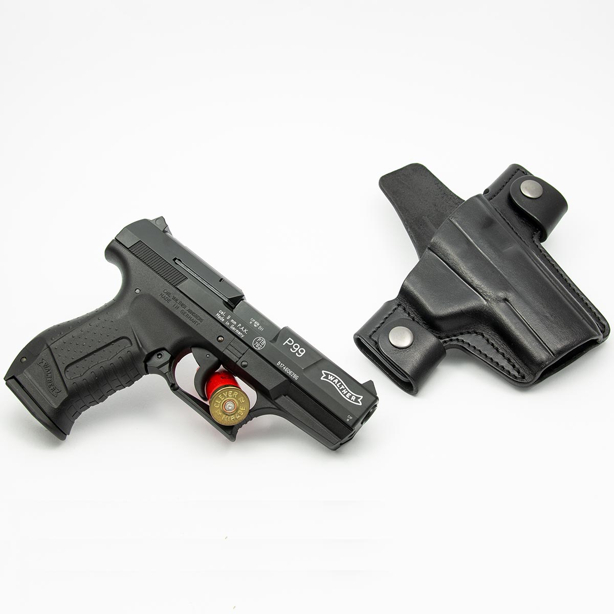 Walther P99 Schreckschusspistole mit Holster f. Rechtshänder