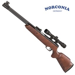 Norconia B36 Unterhebelspanner Luftgewehr mit einem Walther Zielfernrohr 4x32. Das Gewehr bestellen Sie erwerbsscheinfrei ab 18 Jahren online hier bei uns im Luftgewehr-Shop.
