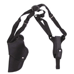 Bild von Schulterholster links mit Magazintasche für große Pistolen, Farbe schwarz