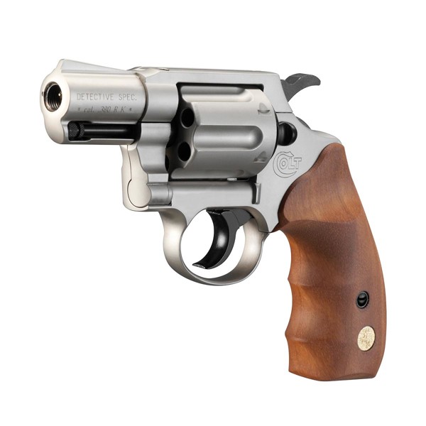 Colt Detecive Special 9 mm vernickelt Holzgriffschalen Schreckschuss Revolver im Kaliber 9 mm R