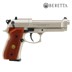 Beretta M 92 FS vernickelt CO2 Pistole mit braunen Holzgriffschalen , Bild 2