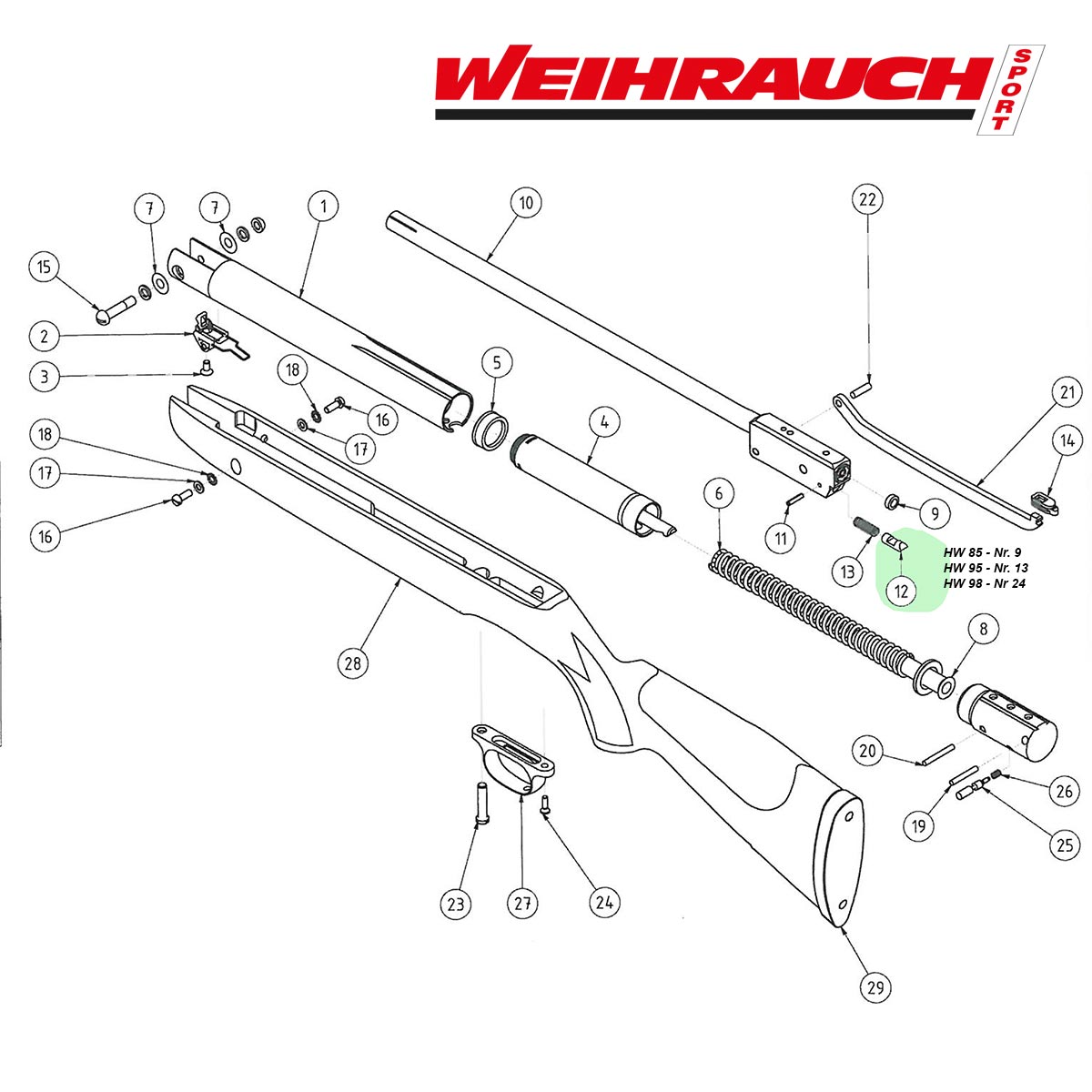 Bild von Verschlussbolzen Weihrauch HW80-HW85-HW95-HW98