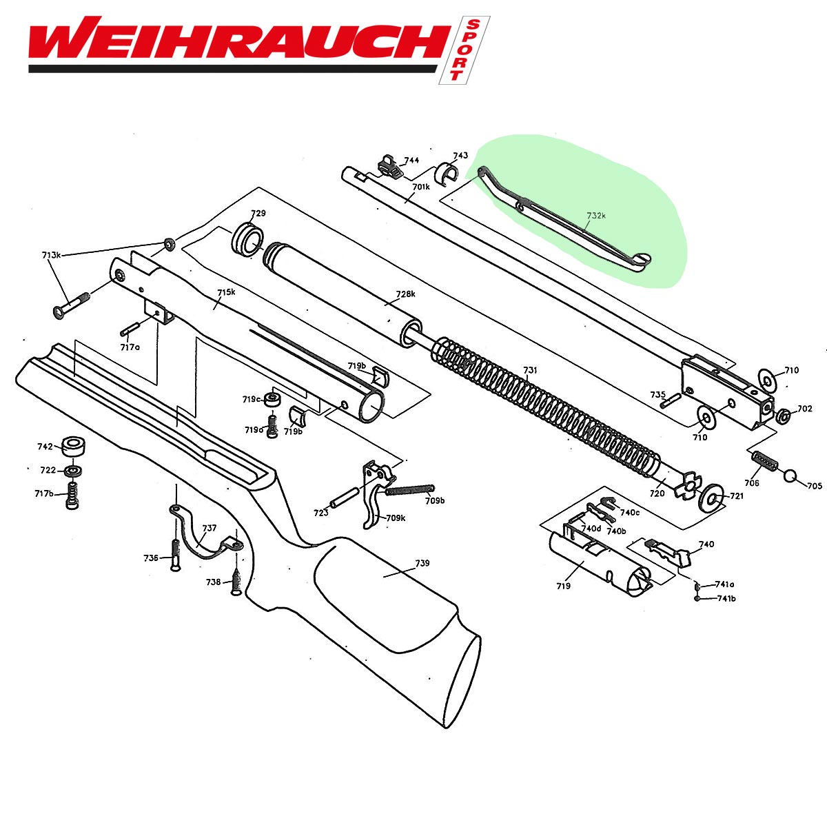 Bild von Spannhebel Weihrauch HW 25 L Luftgewehr Pos. 732 k