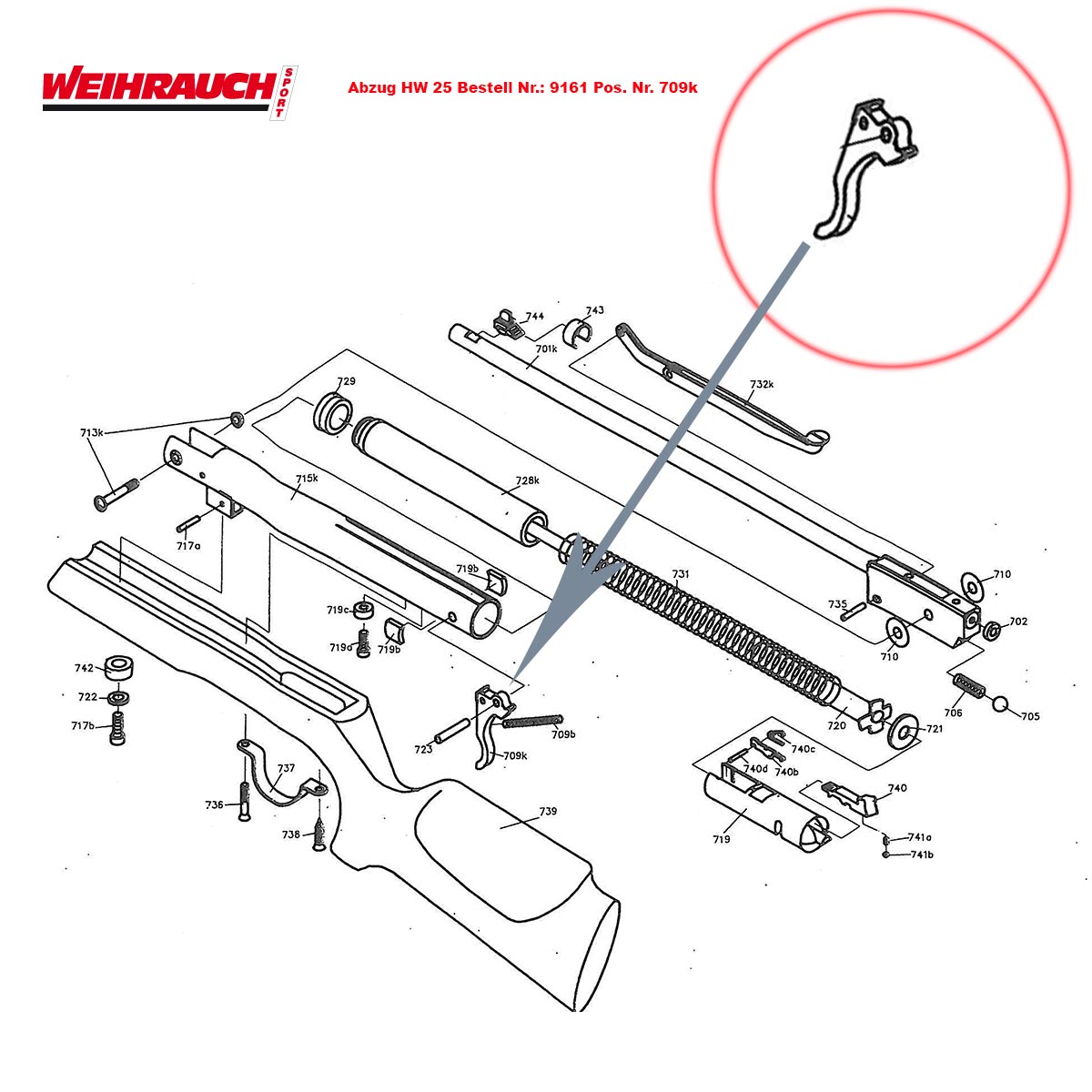 Bild von Druckpunktabzug Weihrauch HW 25 L Luftgewehr Pos. 709 k